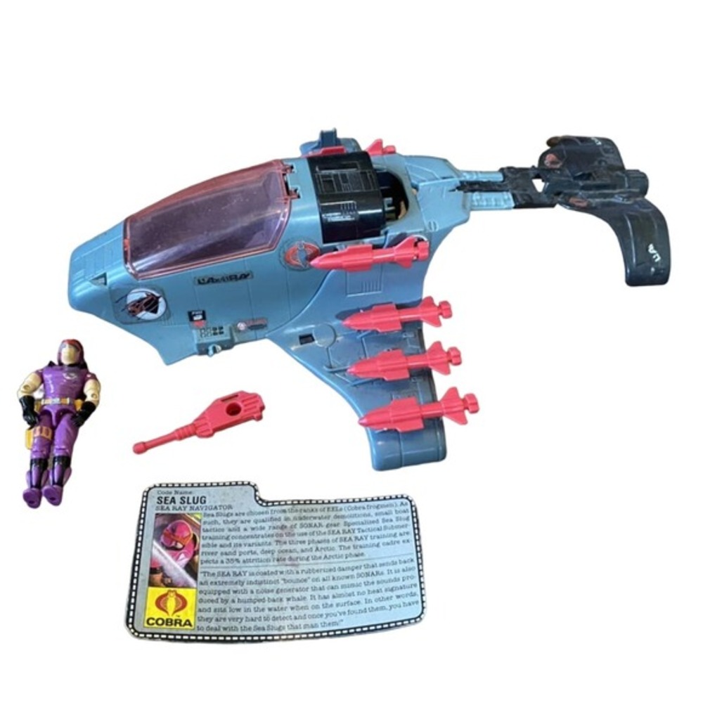 Vintage GIJOE G.I. JOE Hasbro 1987 Sea Ray + Sea Slug Driver Figure